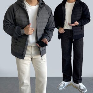 남자니트패딩 경량후드패딩