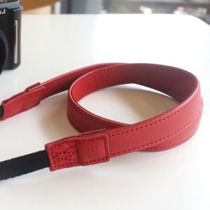 아르누보 카메라 넥스트랩 소가죽 레드 폭 20mm