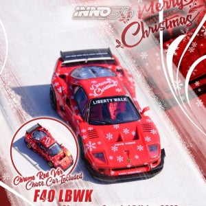 1:64 INNO LBWK Ferrari F40 X’MAS 2023 크리스마스 스페셜 에디션 합금 자동차