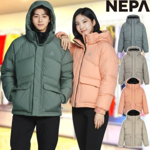 네파 경량패딩 남자 여자 구스 다운 후드 겨울 숏 패딩 점퍼