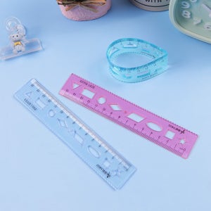 학교 학원 어린이 안전 문구 테두리 라운딩 말랑 실리콘 모형 자 15cm