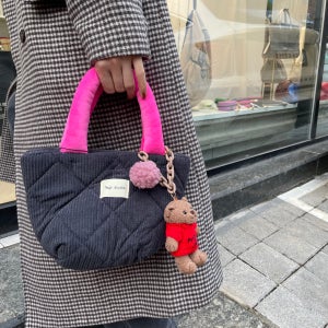 곰돌이 코튜로이 말랑 토트백 손가방 골댄 370103