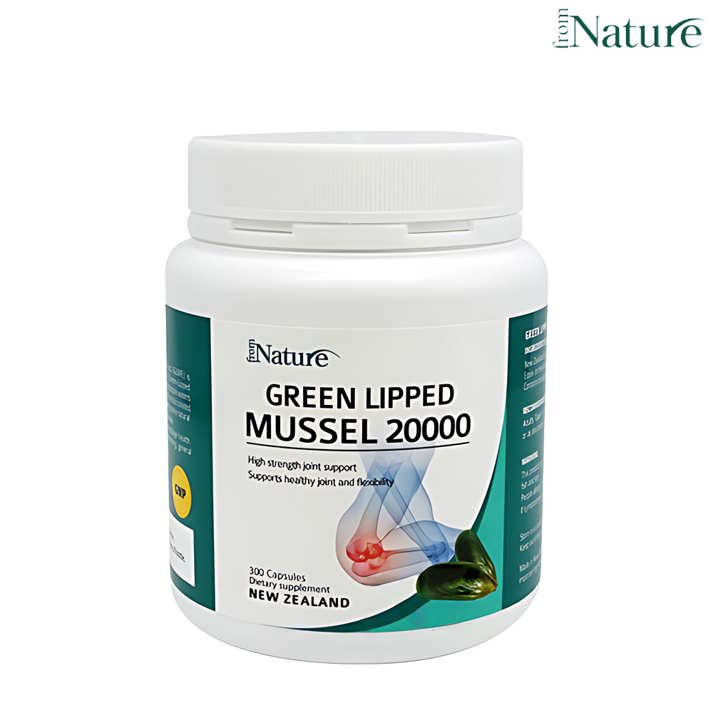 <b>프럼네이처</b> 뉴질랜드 초록 입 잎 홍합 20000 300캡슐 플랑크톤 <b>분말</b> 조인트 서포트