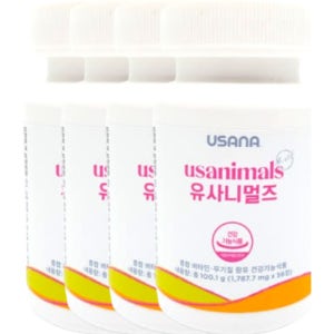 유사나 유사니멀즈 키즈 츄어블 멀티비타민 [1.787mg X 56정] X 4병 16주분