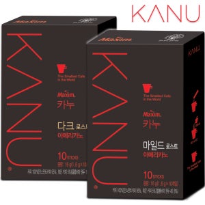 맥심 카누 아메리카노 10T 2종 세트 다크 로스트 마일드 로스트 블랙커피 공유커피