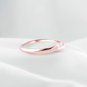14K 싱글 테일 볼륨 곡선 종로 한줄 심플 꼬임 라인 밴드 검지 반지