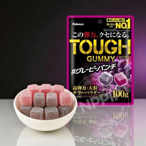 카바야 터프 구미 일본 하드 젤리 포도맛펀치, 100g, 1개