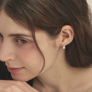 925실버 물방울 원터치 링 귀걸이