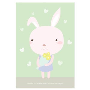토끼 엽서 5매 생일 기념일 축하 어린이날 선물엽서