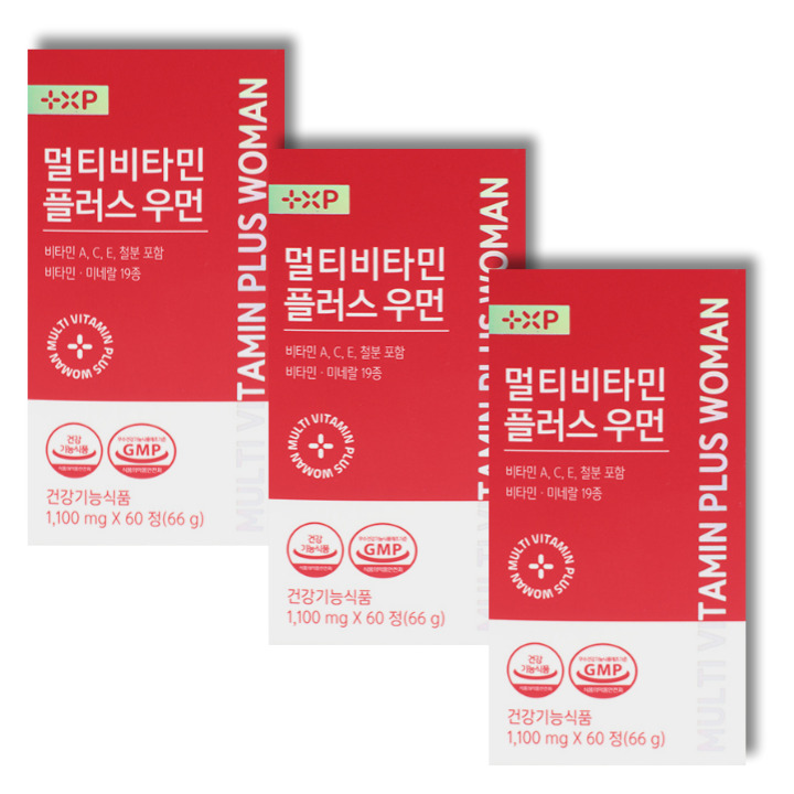 멀티비타민 플러스 우먼 비타민B <b>컴플렉스</b>C 씨 활성비타민(약20%인하)(60정 3개)