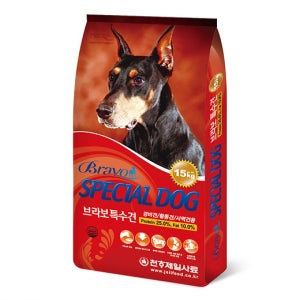 천하제일 브라보특수견 15kg 반려견 강아지 스폐셜사료 도베르만 투견 고급 건식사료