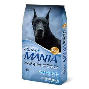 천하제일사료 브라보매니아20kg 종묘견 모견 고활동견 기호성강화 성장촉진 고영양 건식사료