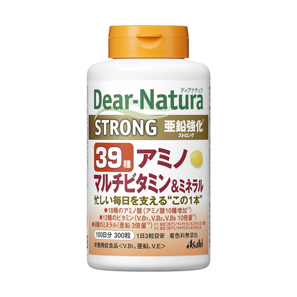 아사히 디어네츄라 <b>스트롱</b>39 아미노 <b>멀티비타민</b>과<b>미네랄</b> 300립 (100일분)