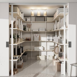 시스코프 다용도 공간활용 주방 다용도실 베란다 수납 팬트리 선반 시스템선반 팬트리장