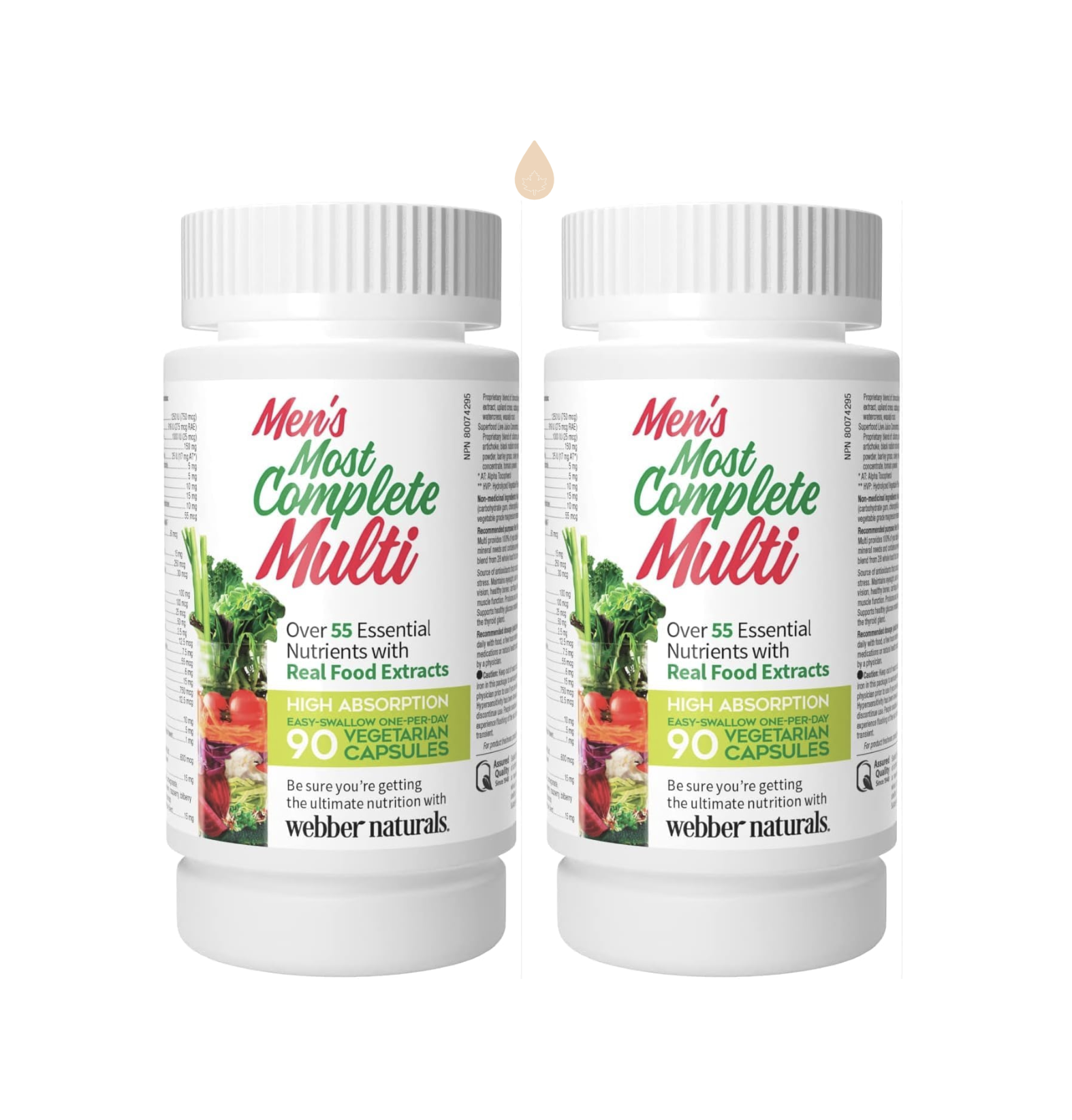 웨버네추럴스 남성을 위한 가장 완벽한 멀티 55종 <b>비타민</b>&amp;미네랄 90 베지캡슐 X 2팩
