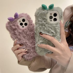 아이폰 12 15 11 14 13 퓨어 프로맥스 미니 리본 낙상 방지 퍼플 머리 위 케이스