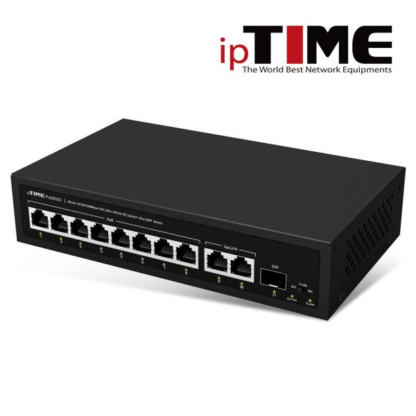 ipTIME PoE허브 8포트 기가 스위칭허브 네트워크 인터넷 랜 스위치