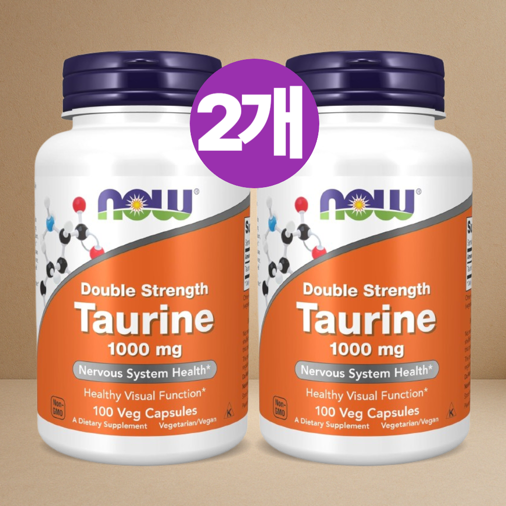 1+1 나우푸드 <b>타우린</b> 1000mg 100<b>캡슐</b> 2통