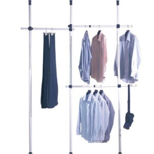 KT 행거(3단)/압축봉 옷걸이 기둥 고정형 자취방