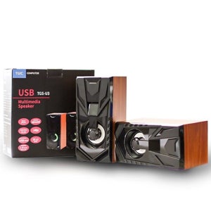USB 유선 스피커 (TGS-U3)/컴퓨터 2채널 우드 레트로 PC