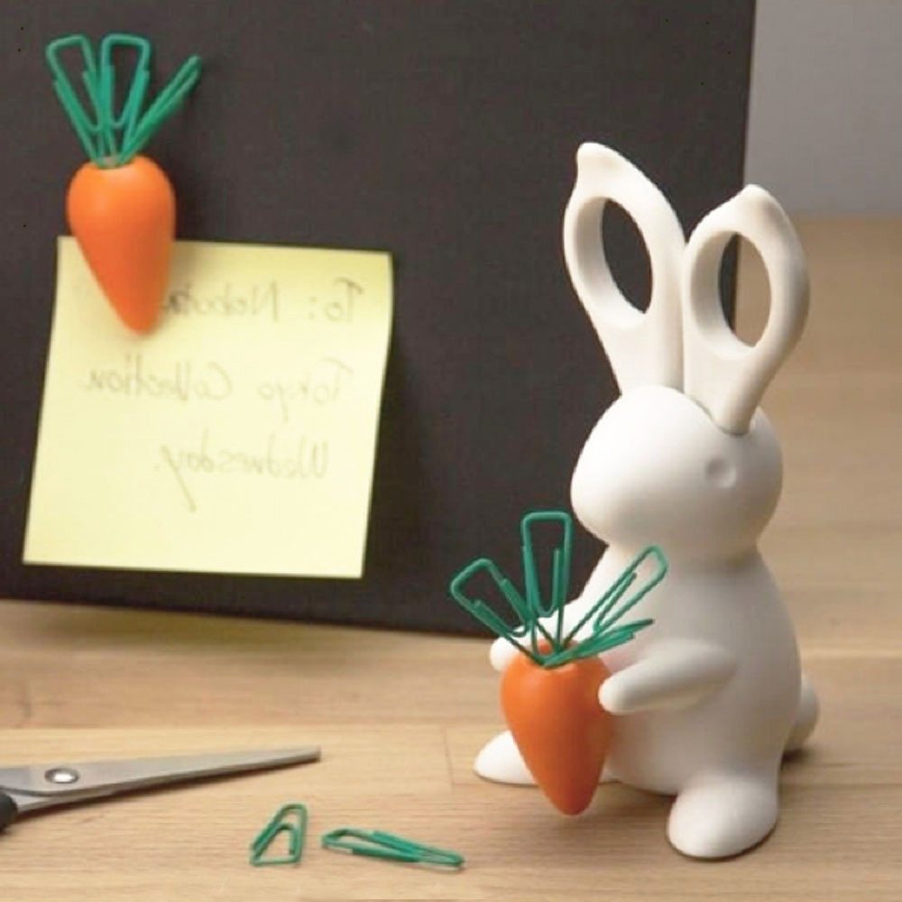 퀄리 당근 토끼가위 디자인 문구용 가위 스탠딩 다꾸 문구가위