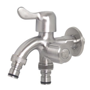 SUS304 스텐 양커플링 양갈래 수도꼭지 두갈래 수전 세탁기 베란다