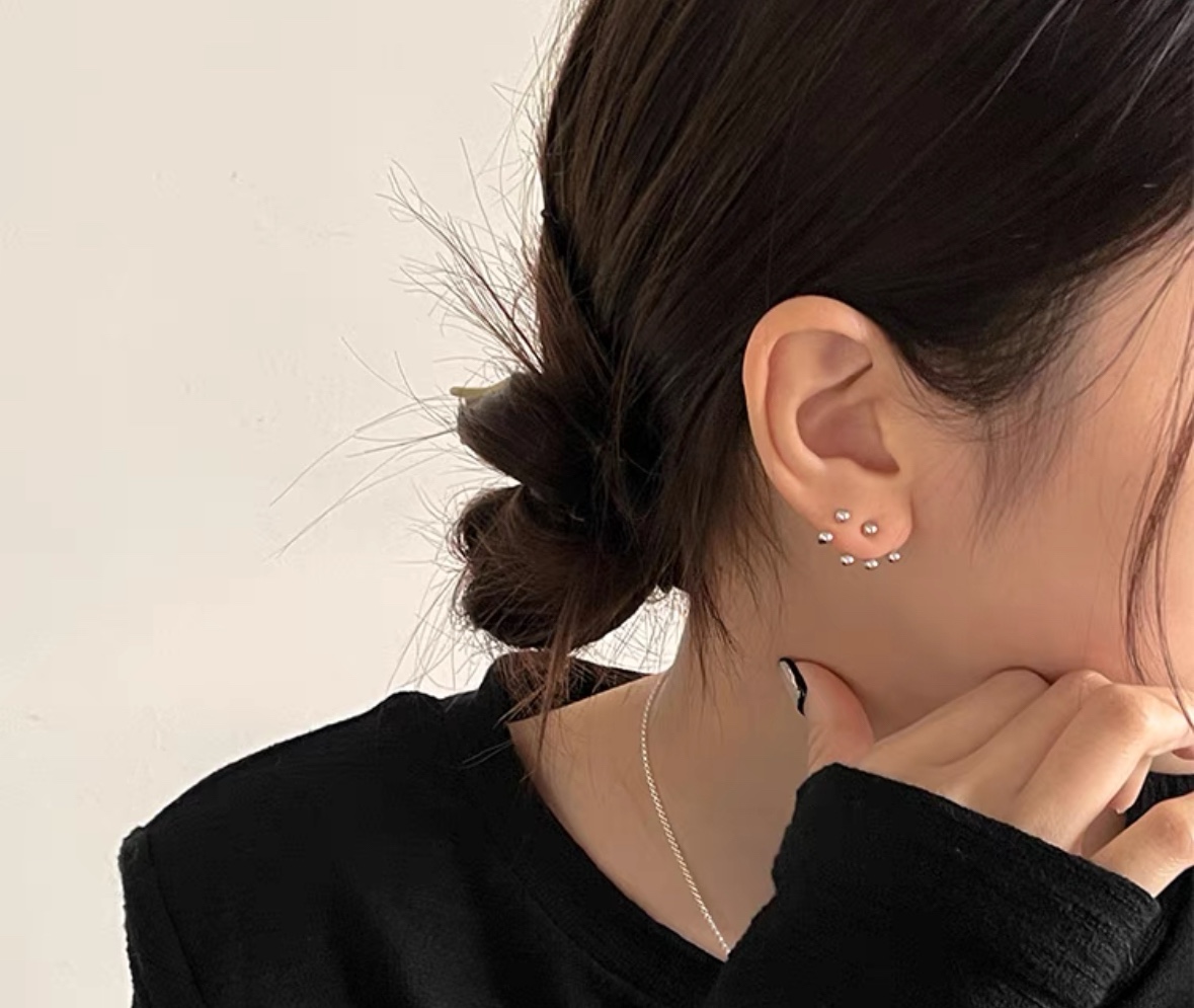 남성 여성 모두 착용 가능 피어싱 대신 심플 트랜디 투웨이 이어링 귀걸이 실버999