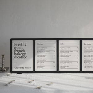 블랙 로모 3칸 카페 메뉴판 제작 A4 메뉴판 케이스