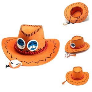 원피스 애니메이션 모자 Portgas D 에이스 카우보이 코스프레 해적 소품 완구 만화 무대 공연 태양 남자 여자 선물