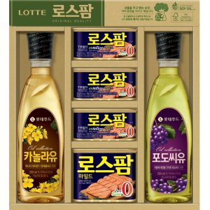설날 추석 스팸선물세트 로스팜 식용유 통조림 캔 명절 종합선물 전용 종이쇼핑백 포함