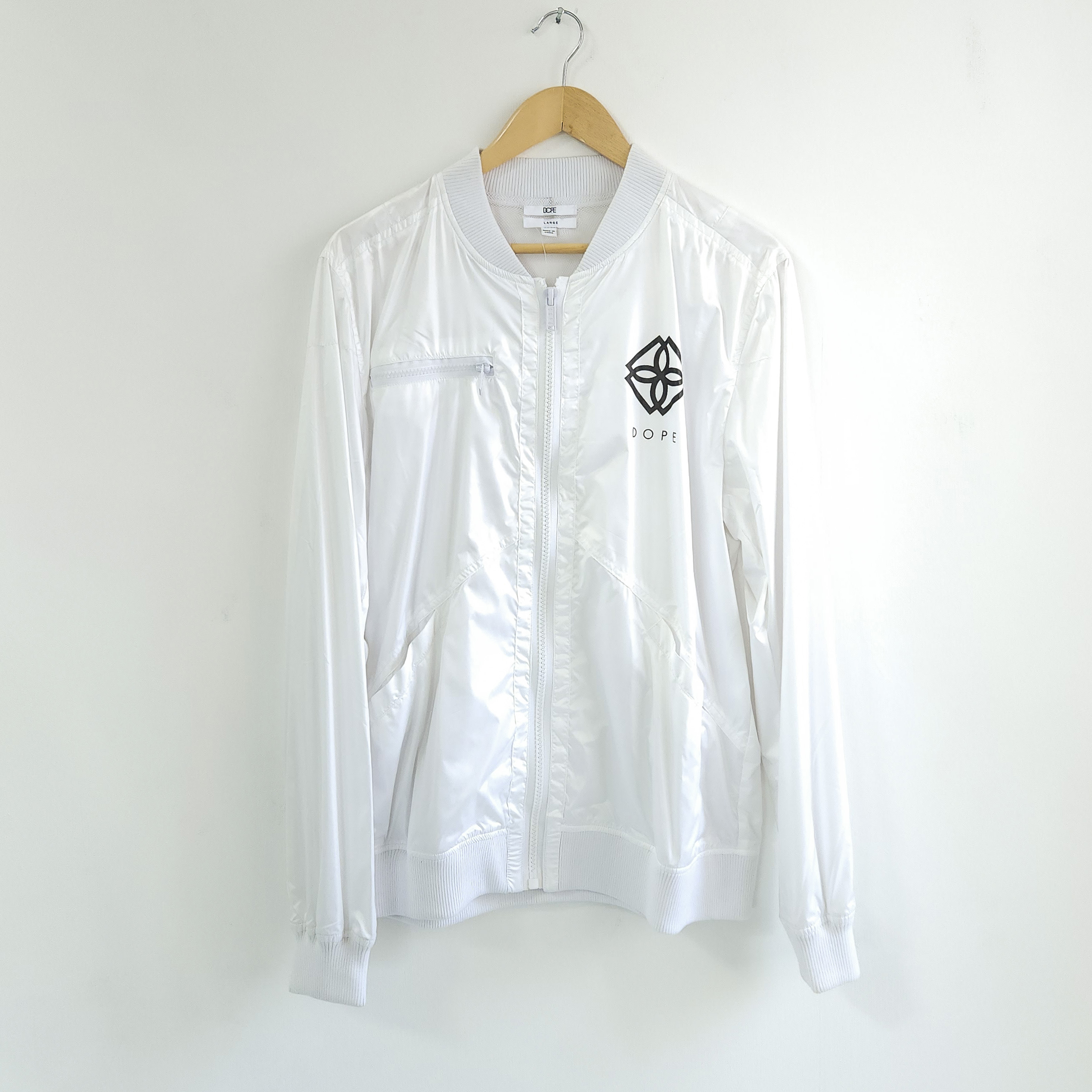 [SALE] 도프 로고 레터링 프린팅 바람막이 점퍼 화이트 M (90~95)