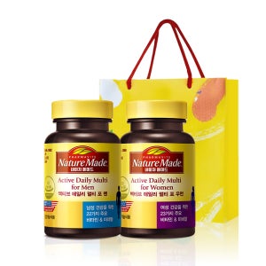 네이처메이드 남녀 멀티비타민 선물세트(멀티 포 우먼 & 맨+쇼핑백), 1개