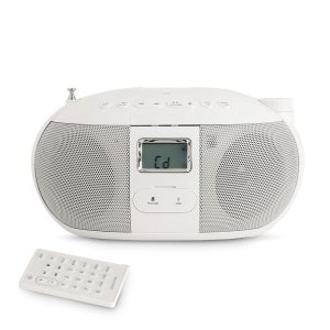무선 레트로 CD플레이어 에듀플레이어 EA20BT 블루투스인아웃 FM라디오 리모컨 USB-C CD리핑 USB MicroSD 타이머 알람