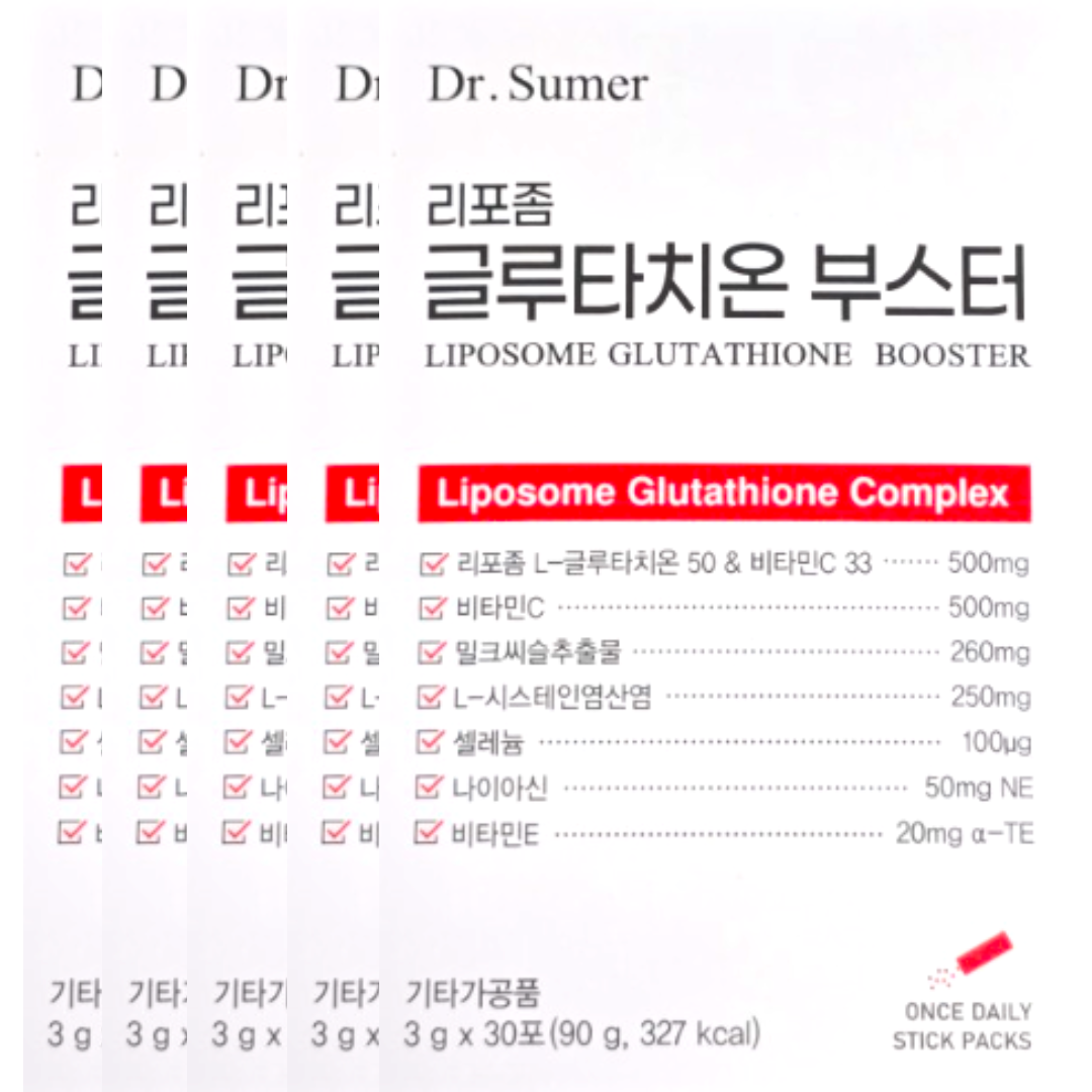 닥터슈머 영국산 <b>비타민</b> 밀크씨슬 리포조말 글루타치온 부스터 3g x 30포 x 5박스 5개월분