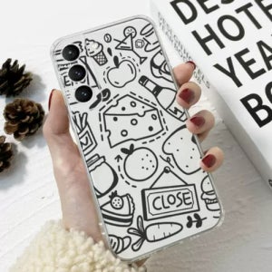 갤럭시 점프 잼폰 블랙 A52 투명 실리콘 캐릭터 SM-A525 그래피티 폰 폰케이스