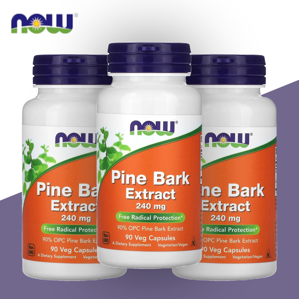 나우푸드 NOW <b>파인 바크 240mg</b> 90캡슐 소나무 껍질 추출물 3개