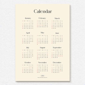 [3+1 이벤트] 감성 모던 달력 캘린더 모던 한장달력 포스터 A4