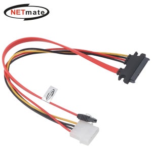 넷메이트 NM-SAT01 SATA 22핀 / SATA + IDE 4핀 전원 케이블 0.3m
