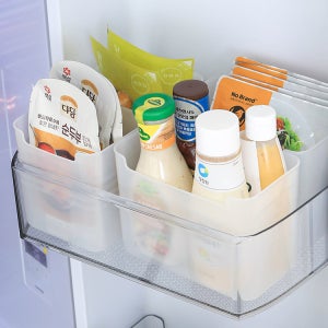 냉장고 도어칸 정리함 캔맥주 일회용소스 수납함 (소)