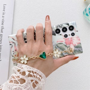 갤럭시 오로라 홀로그램 플라워 블링 A51 A50 A72 A71 큐빅 팔찌 울트라 케이스