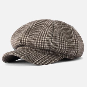 국내제작 체크 울 헌팅캡 중년 남자 여성 팔각모 뉴스보이캡