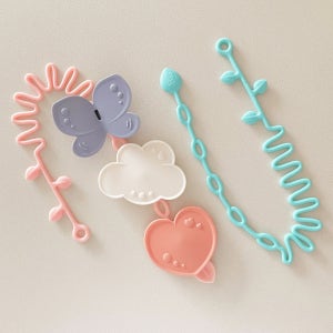 꼬꼬노리 쿠비 치발기 이파리스트랩 4종 아기선물세트 실리콘 국산