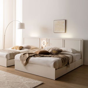 [프렌지] 윈디 LED+USB 서랍형 침대 프레임 슈퍼싱글 SS/ 퀸 Q