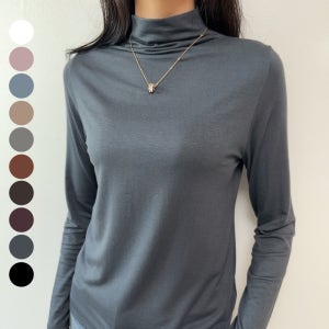 모달 티셔츠 얇은 이너 반목 폴라티 목티 목폴라 텐셀