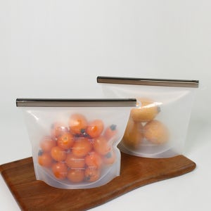 [전자레인지 / 오븐 사용가능] 새지 않는 진공 스탠드 실리콘 지퍼백 1P 육수 보관팩