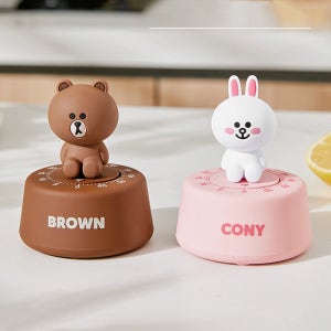 라인프렌즈 주방 부엌 쿠킹타이머 요리 타임 스톱워치 공부 60분 태엽시계 베이킹 아날로그