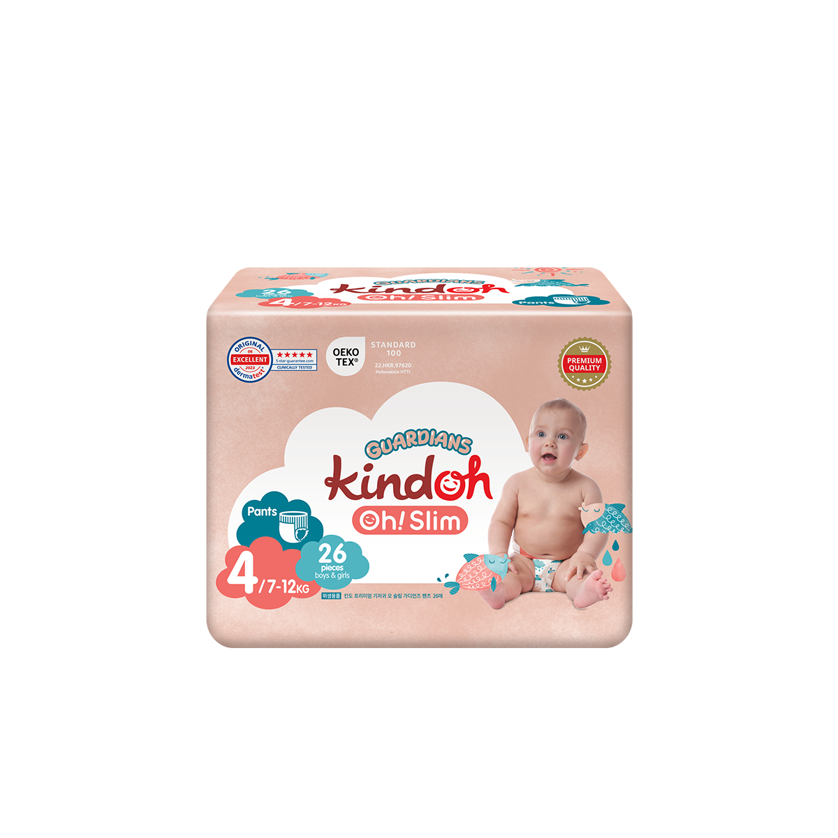 [비밀특가]킨도 프리미엄 오슬림 가디언즈 팬티형 기저귀 4단계 26매x3팩