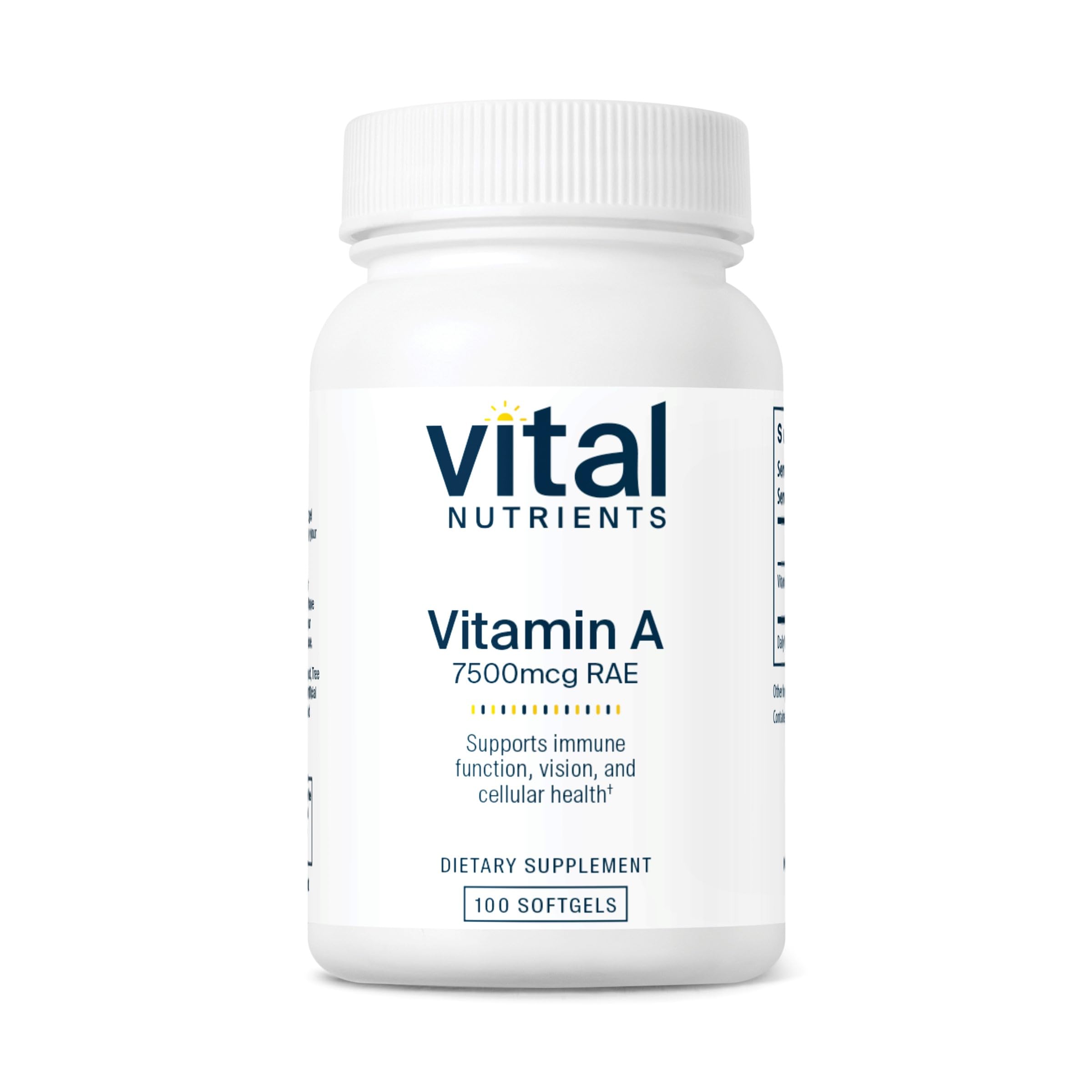 Vital Nutrients <b>비타민 A 25000 IU</b> 캡슐 100정