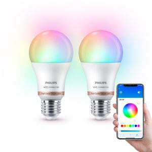 필립스 위즈 앰비언스 LED 스마트전구 Matter 지원 E26소켓 8.5W, 컬러, 2개