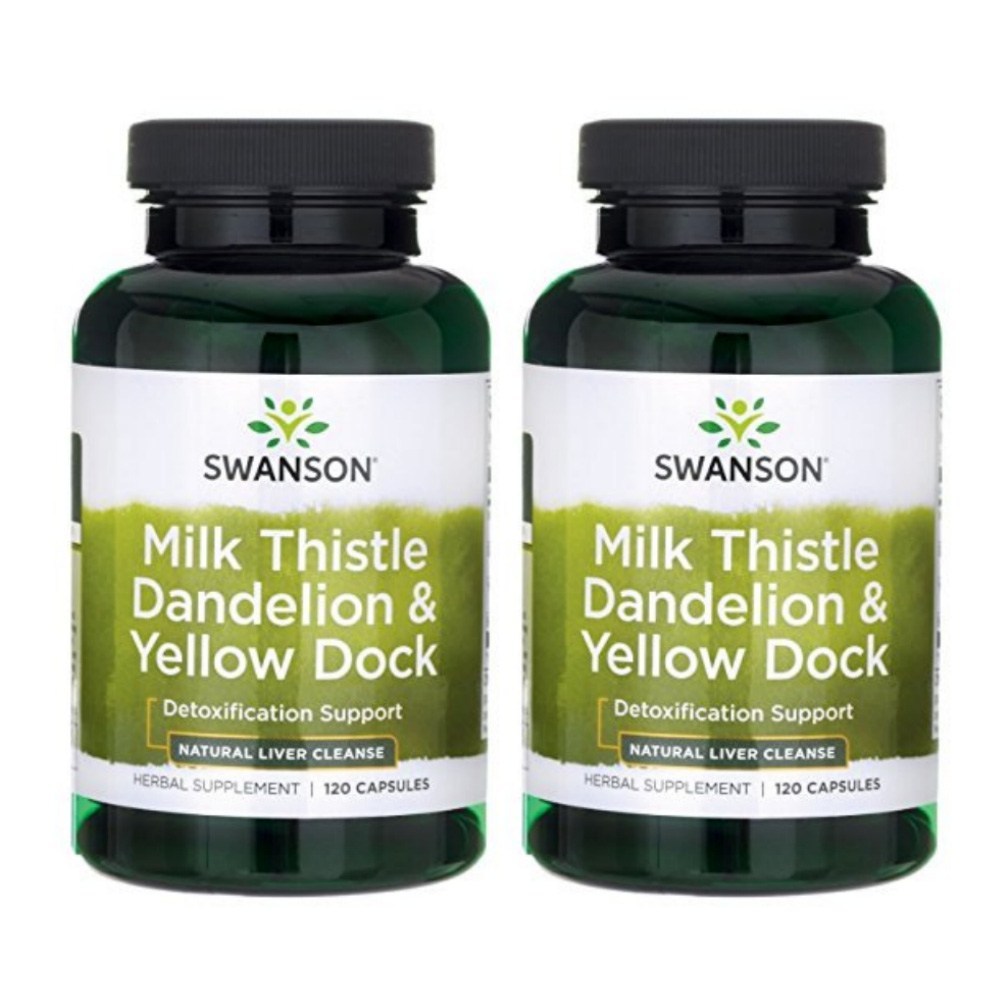 Swanson 스완슨 <b>밀크씨슬 단델리온</b> &amp; 옐로우 독 캡슐, 120정 2개